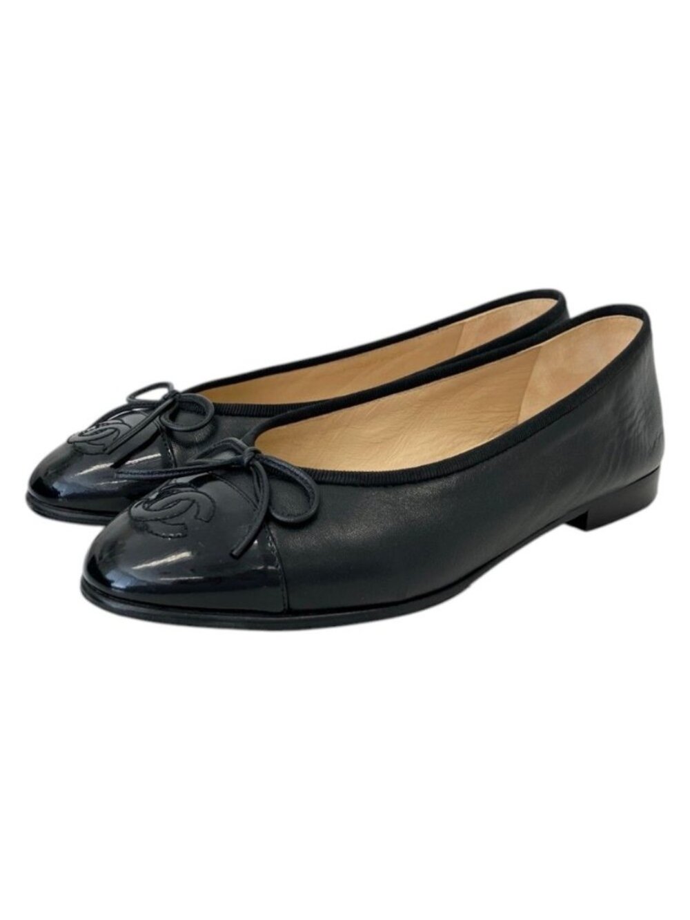 Chanel CC Logo Ballerina Flat Pumps Black Spring Summer Fall Winter